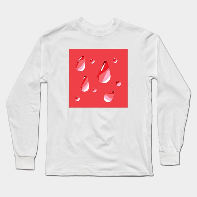 red drops Long Sleeve T-Shirt by prettyguardianstudio